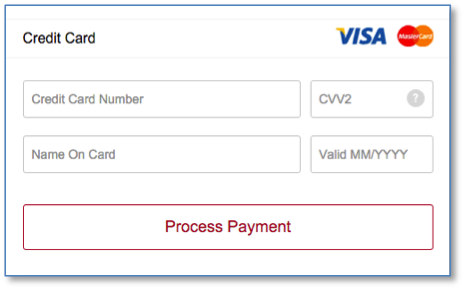 Credit Card Payment form