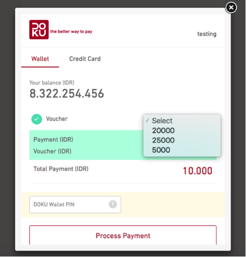 DOKU Wallet payment form