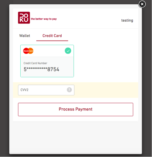 DOKU Wallet cc payment form