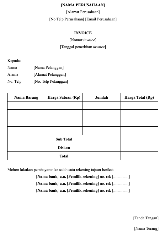 invoice-kosong